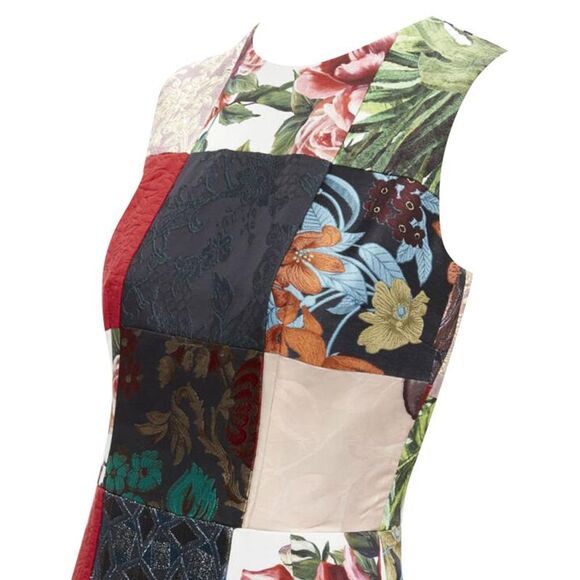 Pre Loved Dolce Gabbana Vintage Patchwork Slim Dress Women multicolor | - Picture 2 of 6